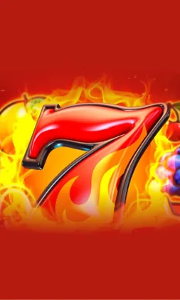 Slot-Cover mit flammender roter Sieben